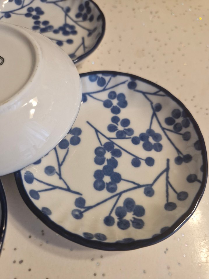 Mavi Desenli Seramik Küçük Tabak Seti - Görsel 3