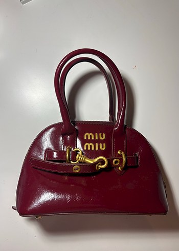 Miu Miu Bordo Parlak Mini Canta