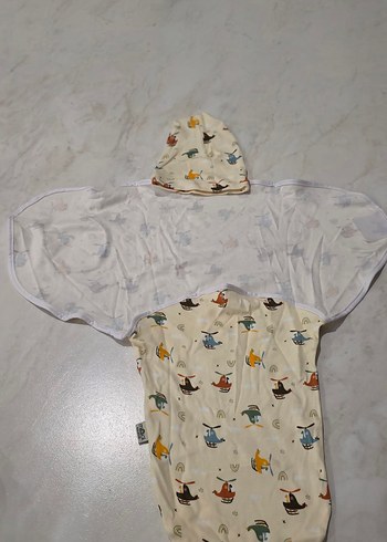 Çok Renkli Baskılı penye Bebek Kundak - Görsel 2