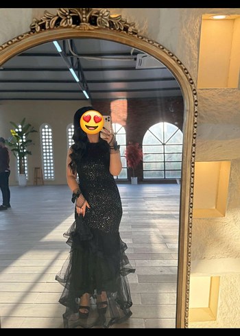 Uzun Siyah Gotik Yılan Desenli Kadın Elbise - Görsel 2