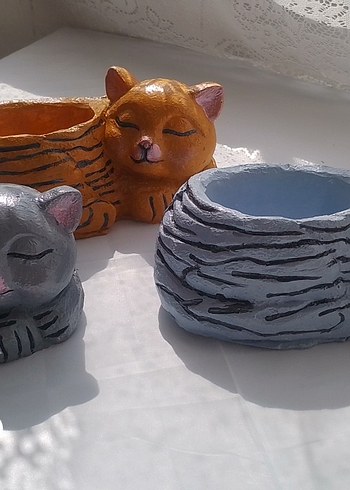 Siyah Kedi Şekilli Saksı - Görsel 5