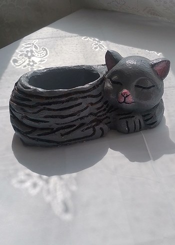 Siyah Kedi Şekilli Saksı - Görsel 4