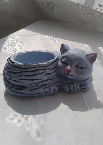 Siyah Kedi Şekilli Saksı - Görsel 2