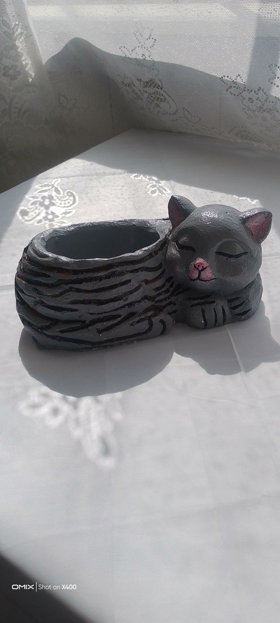 Siyah Kedi Şekilli Saksı - Görsel 4