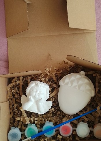 Seramik Boyama Seti - Kupa ve Melek Figürü - Görsel 2