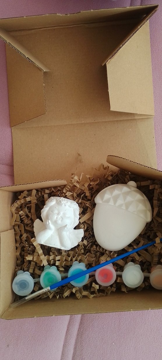 Seramik Boyama Seti - Kupa ve Melek Figürü - Görsel 2