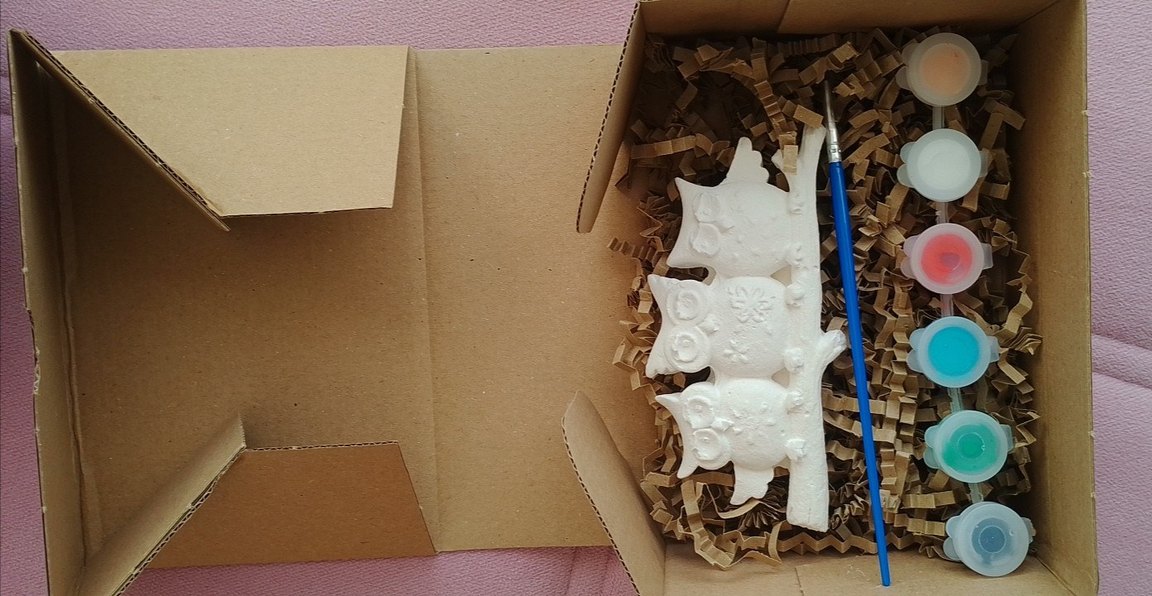 Beyaz Baykuş Figürlü Boyama Seti - Görsel 2