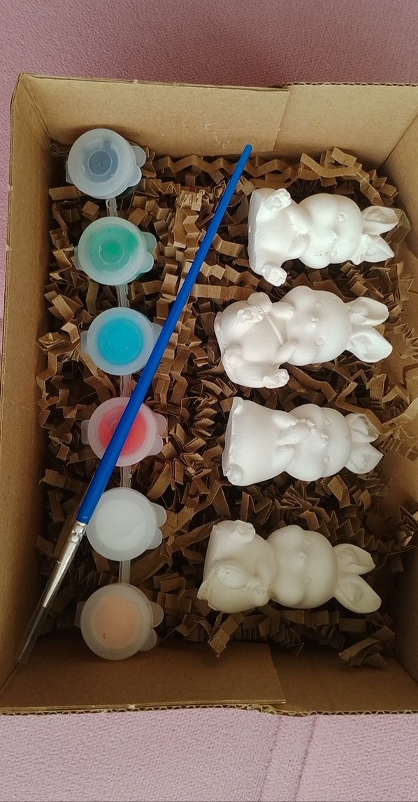 Beyaz Tavşan Figürleri Boyama Seti - Görsel 2