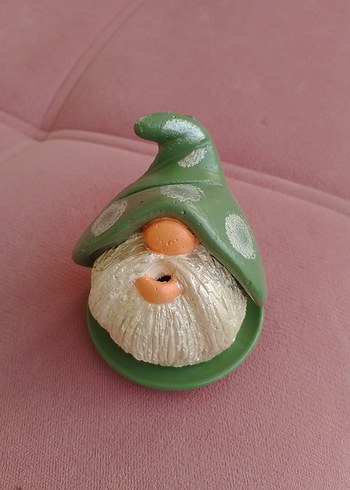 Kahverengi Şapkalı Dekoratif Figürin konik tütsü luk - Görsel 2