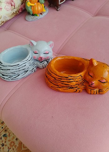 Pastel Beyaz Kedi Tasarımlı saksı balkon bahçe balkon - Görsel 4