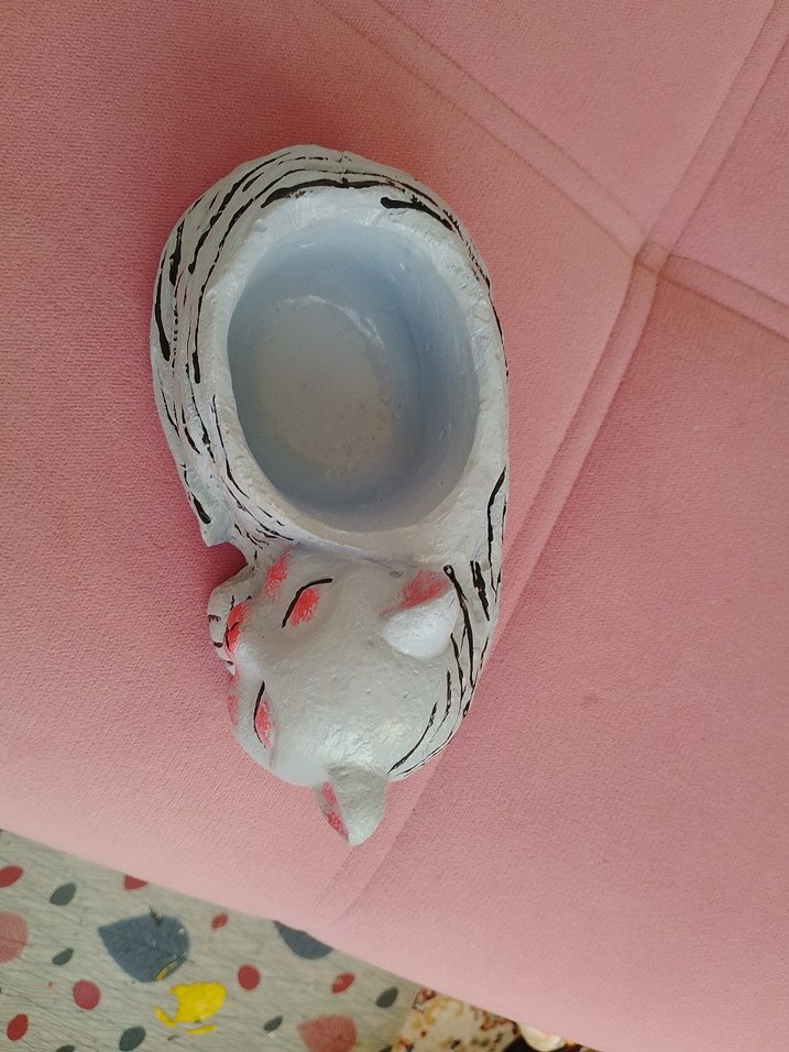 Pastel Beyaz Kedi Tasarımlı saksı balkon bahçe balkon - Görsel 3