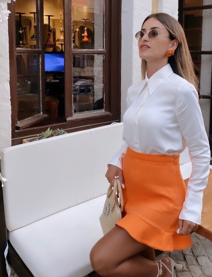 Volan Detaylı  Mini Etek - Görsel 5