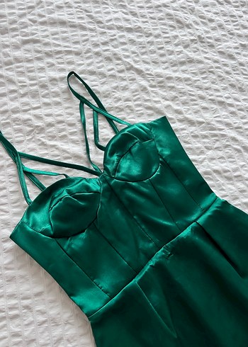 Yeşil Parlak Mini Elbise - Görsel 4