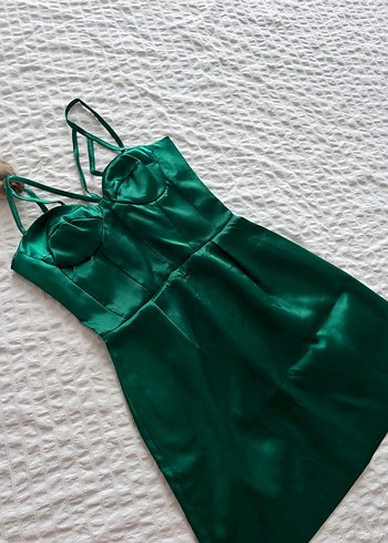 Yeşil Parlak Mini Elbise - Görsel 5