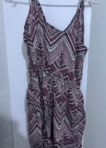 Kadın Çok Renkli V Yaka Tulum - Görsel 2