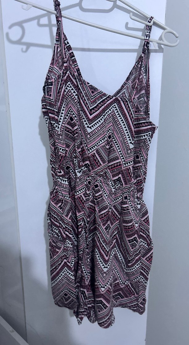 Kadın Çok Renkli V Yaka Tulum - Görsel 2