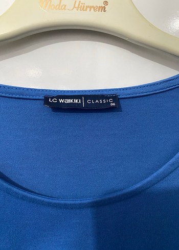 Mavi Baskılı Kısa Kollu Hamile Elbisesi - Görsel 5