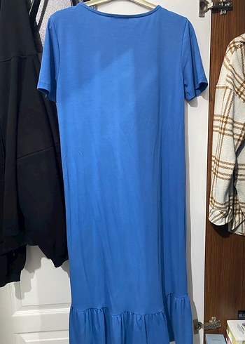 Mavi Baskılı Kısa Kollu Hamile Elbisesi - Görsel 2