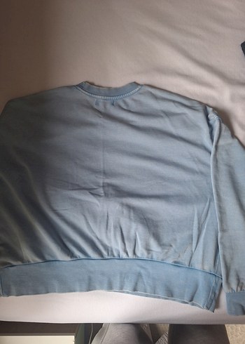 Kadın Mavi Denim Sweatshirt - Görsel 2