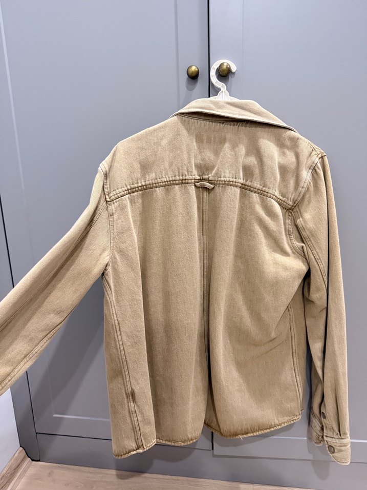 Bej Düğmeli Kadın Keten Gömlek - Görsel 2