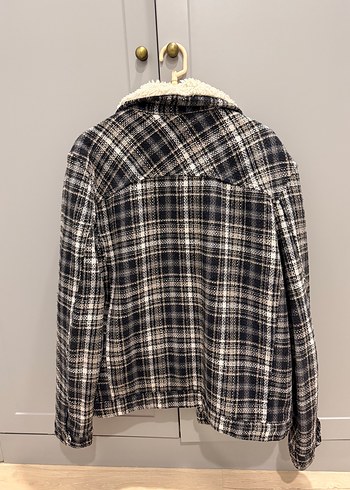 Düğmeli Gri Ekose Kadın Ceket - Görsel 2