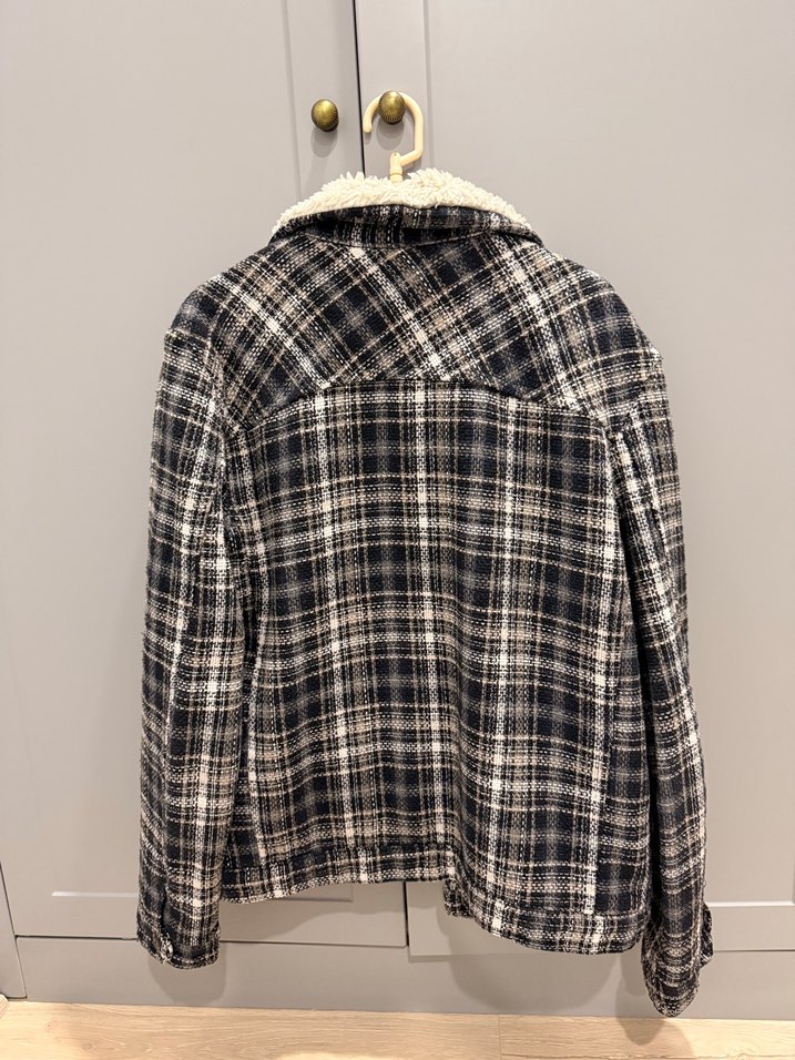 Düğmeli Gri Ekose Kadın Ceket - Görsel 2