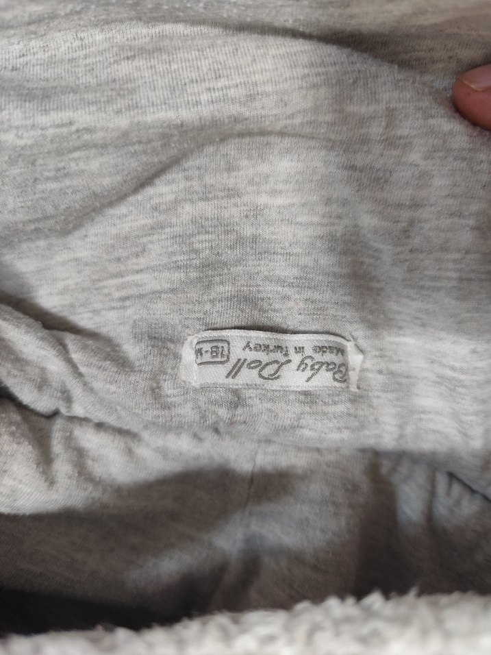 Gri Bebek Tulumu Kapüşonlu - Görsel 2