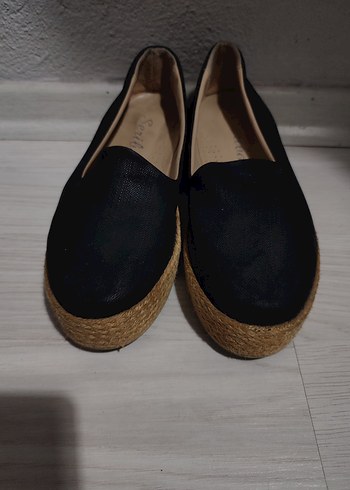 Siyah Platform Topuklu Kadın Espadril - Görsel 3