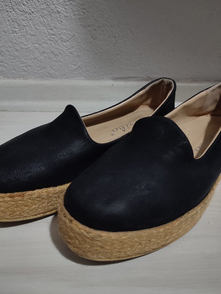 Siyah Platform Topuklu Kadın Espadril - Görsel 4