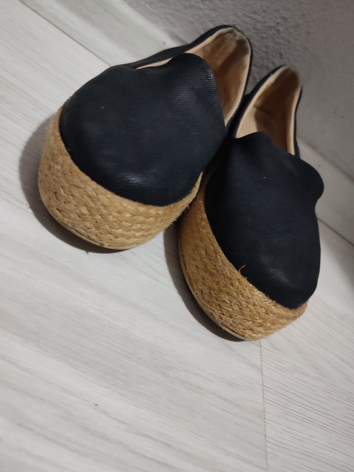 Siyah Platform Topuklu Kadın Espadril - Görsel 2