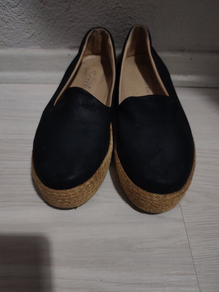 Siyah Platform Topuklu Kadın Espadril - Görsel 3