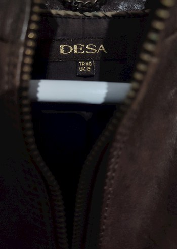 Kahverengi Deri Biker Ceket - Görsel 6