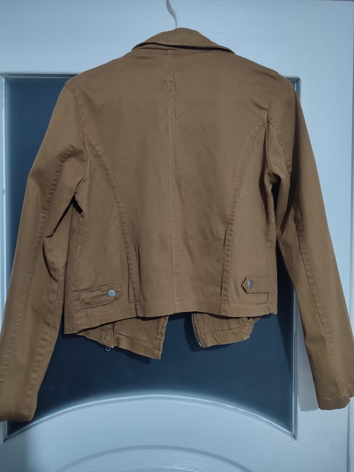 Kahverengi Süet Fermuarlı Kadın Deri Ceket - Görsel 2