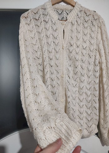 Bohem Tarzı V Yaka Örgü Hırka - Görsel 3