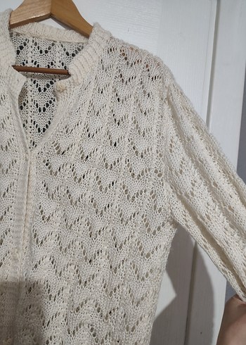 Bohem Tarzı V Yaka Örgü Hırka - Görsel 4