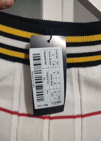 Çizgili Pilili Kadın Uzun Etek - Görsel 2