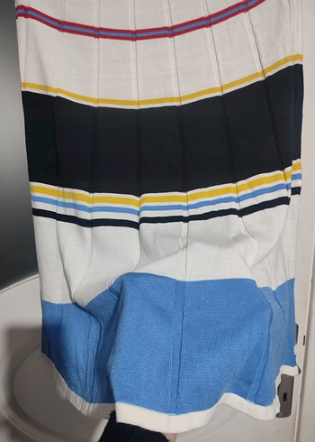 Çizgili Pilili Kadın Uzun Etek - Görsel 3