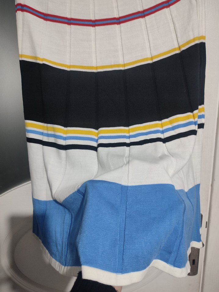 Çizgili Pilili Kadın Uzun Etek - Görsel 3