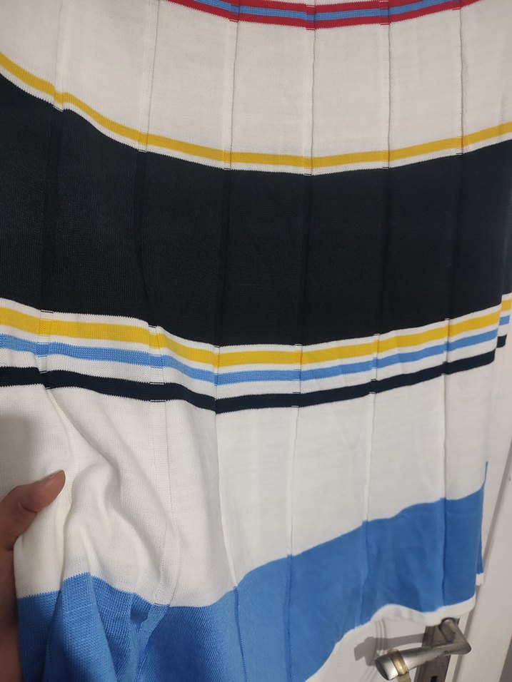 Çizgili Pilili Kadın Uzun Etek - Görsel 4