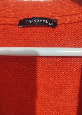 Kırmızı Örgü Kadın Midi Hırka - Görsel 5