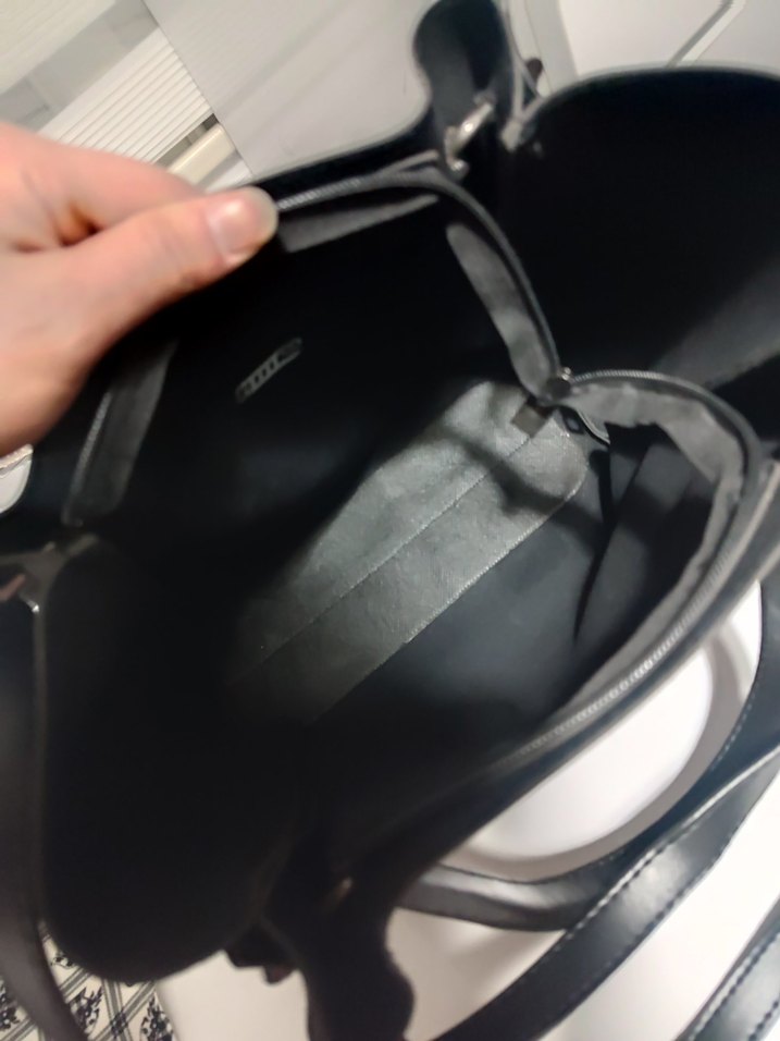 Siyah Deri Kadın Çanta Tokalı - Görsel 4