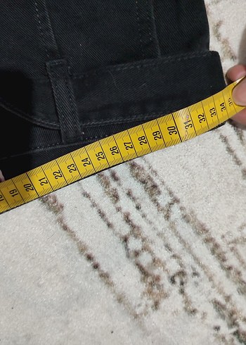 Siyah Kemerli Midi Denim Kadın Pantolon - Görsel 7