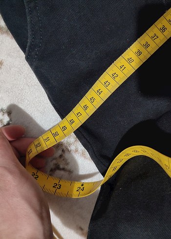 Siyah Kemerli Midi Denim Kadın Pantolon - Görsel 5