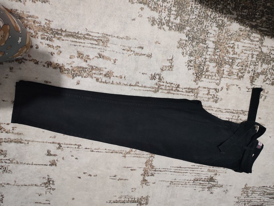 Siyah Kemerli Midi Denim Kadın Pantolon - Görsel 3