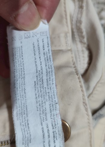 Bej Kadın Midi Boy Pamuk Pantolon - Görsel 6