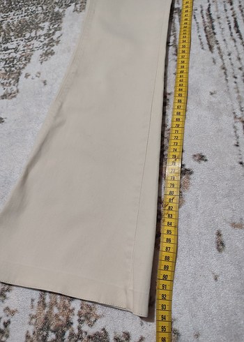 Bej Kadın Midi Boy Pamuk Pantolon - Görsel 2