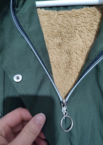 Kürklü Kapüşonlu Uzun Kadın Mont - Görsel 4