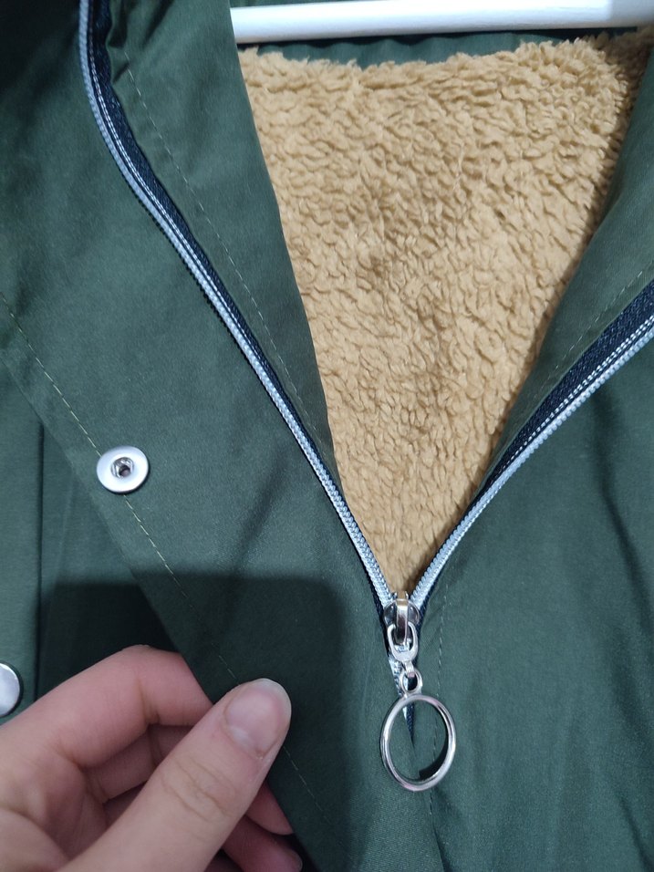 Kürklü Kapüşonlu Uzun Kadın Mont - Görsel 4