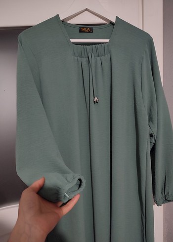 Yeşil Salaş Uzun Elbise - Görsel 2