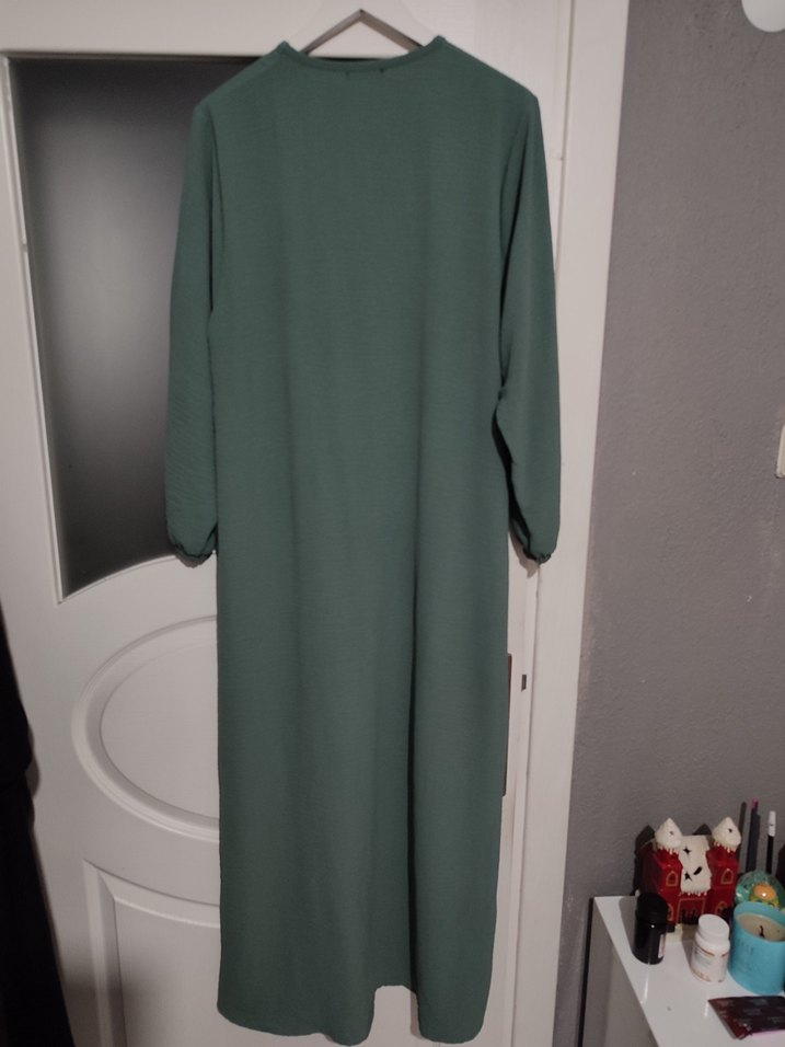 Yeşil Salaş Uzun Elbise - Görsel 3